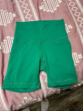 lululemon athletica High-Waist Emerald Green Athletic Bike Shorts